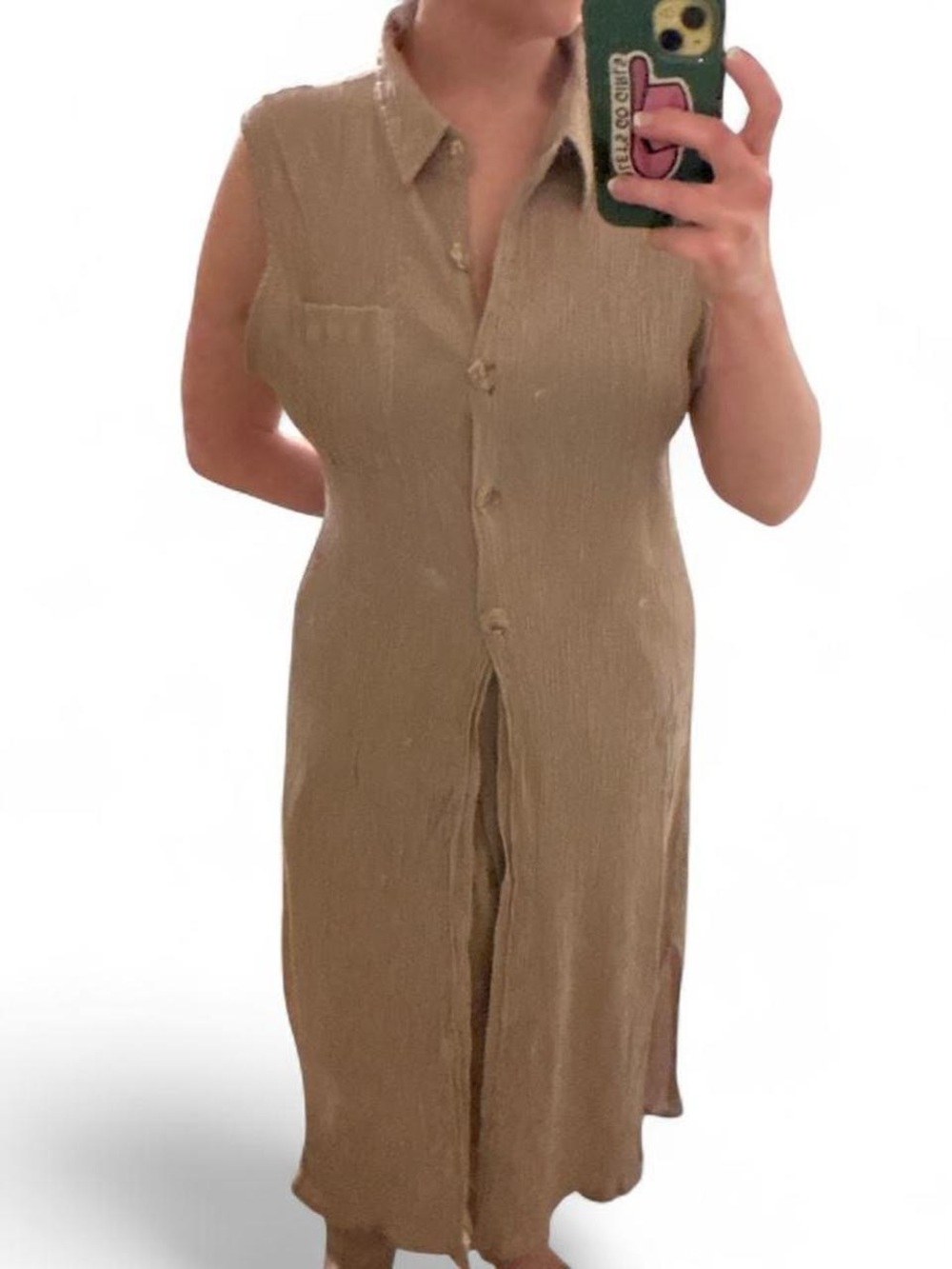 Adorable plus size vintage 1990s / 2000s beige matching 2 piece set
